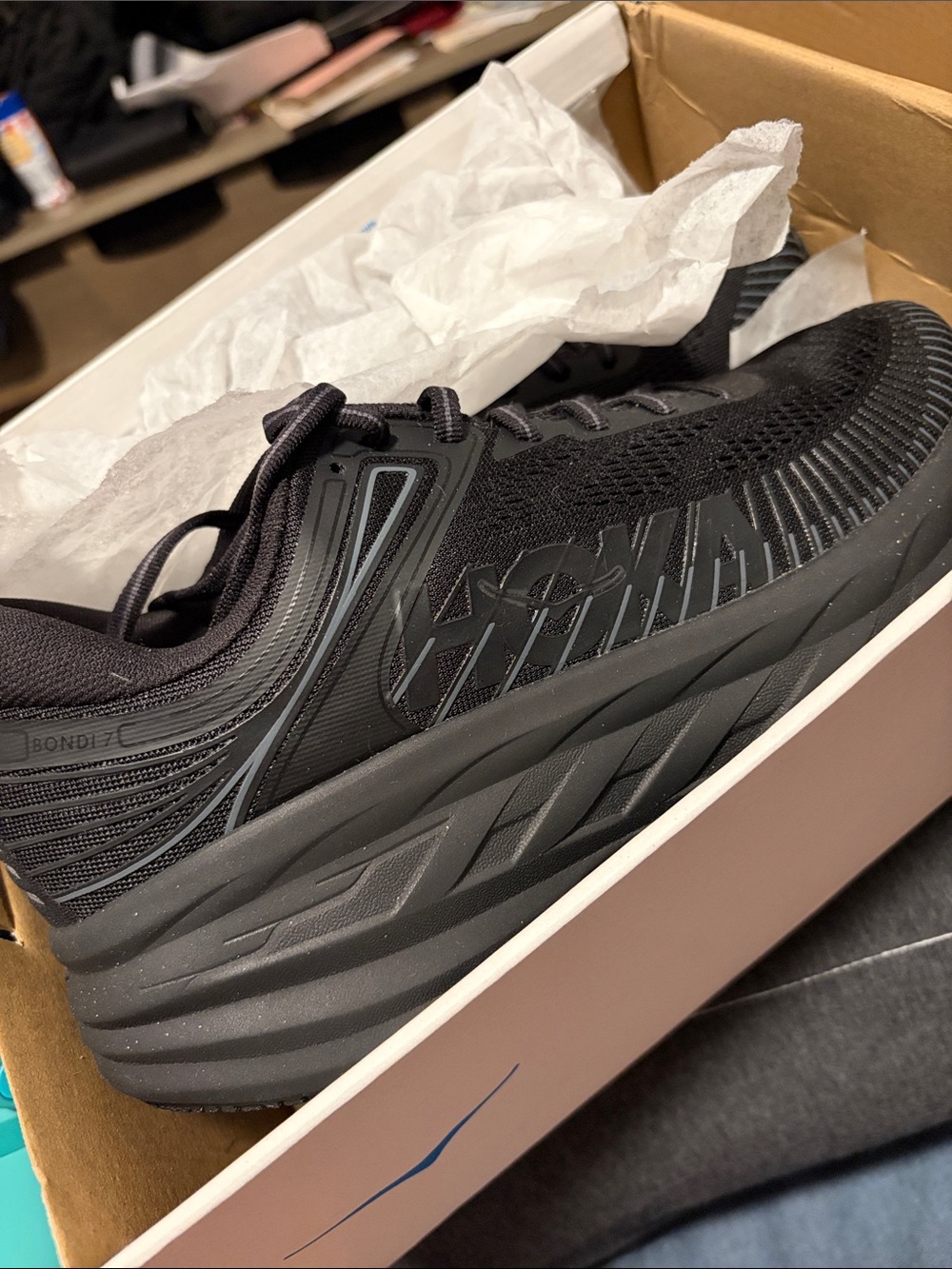 Hoka Bondi 7 black size 9 new in box - Picture 4 of 7